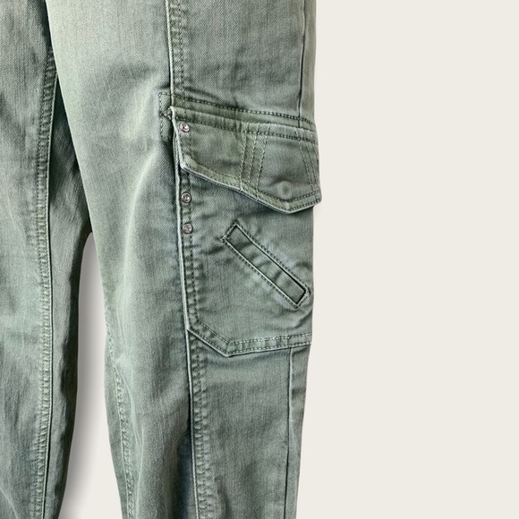 WHBM Blanc Olive Green Slim Ankle Utility Jeans Size 6R - Picture 8 of 10